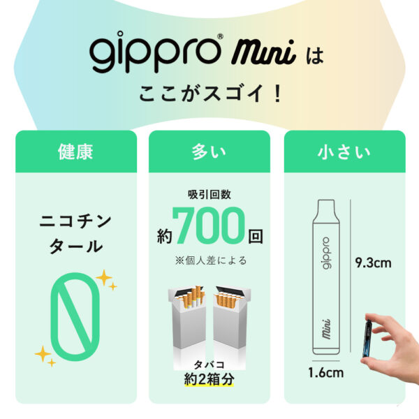 gippro mini 軽量 コンパクト 電子タバコ シーシャ ベイプ - 画像 (3)